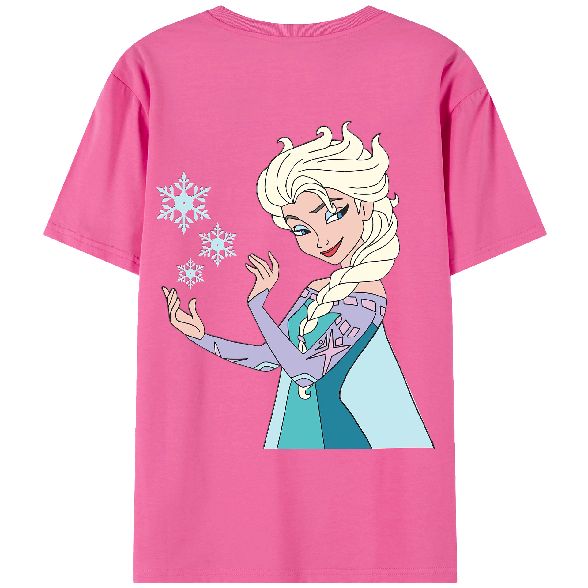 （画像用） アナと雪の女王 アンナ エルサ Frozen Anna Elsa レディース半袖Tシャツ(バックプリント)